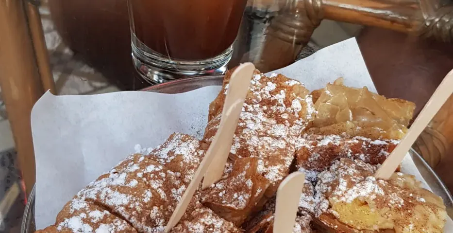 Enjoy a delicious Bougatsa and iced coffee in Athens, Greece.