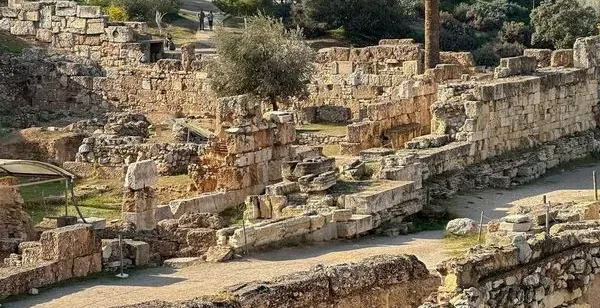 Ancient ruins of the Kerameikos Cemetery in Athens, Greece.