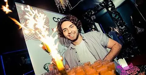 Bartender at a Krakow Cocktail Crawl event.