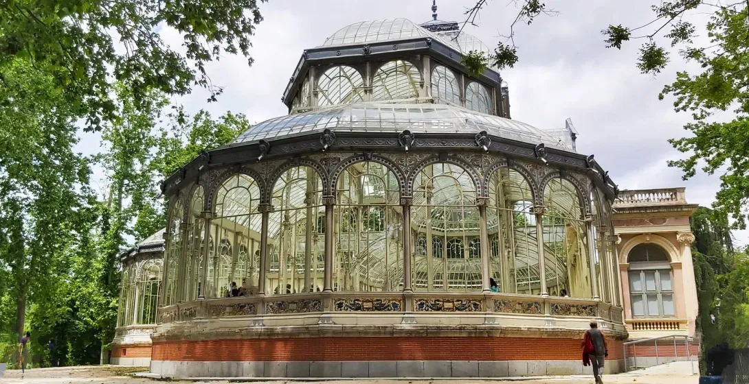 The stunning Crystal Palace in Madrid's Retiro Park.