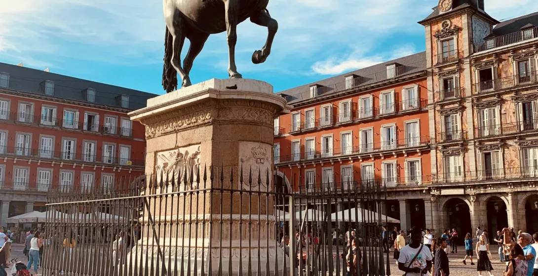 Equestrian statue of King Philip III in Madrid's Plaza Mayor.