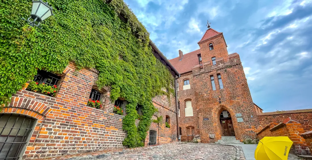 Malbork Castle in Poland: Explore the historic brick walls and cobblestone streets.
