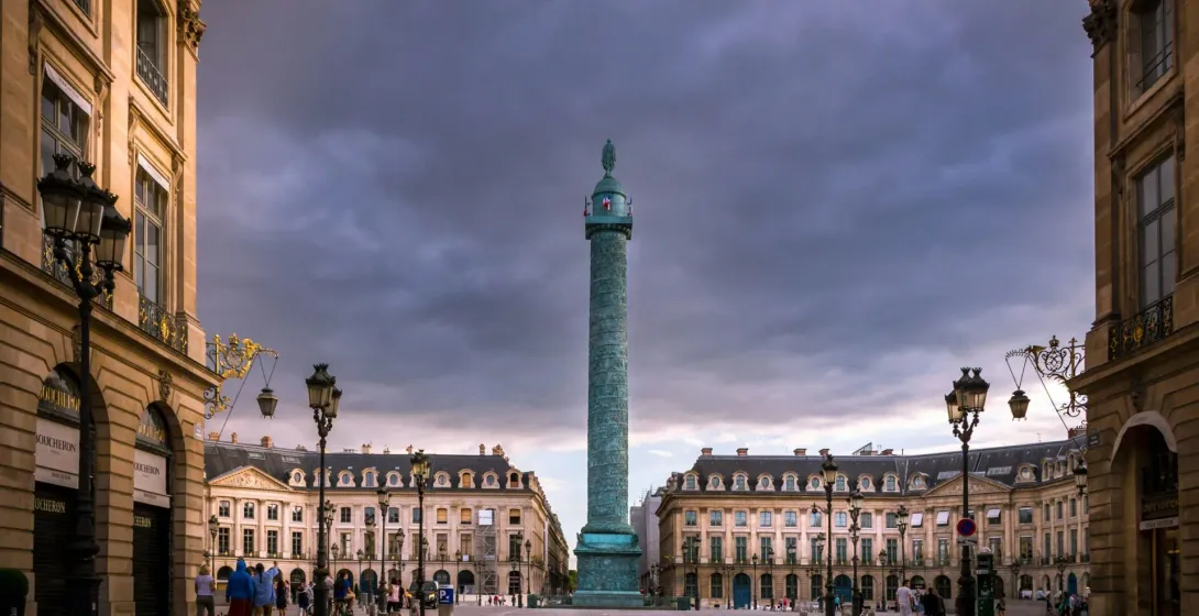 The majestic Colonne Vendôme in Place Vendôme, Paris.