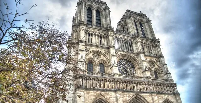 The majestic Notre Dame Cathedral in Paris, France.