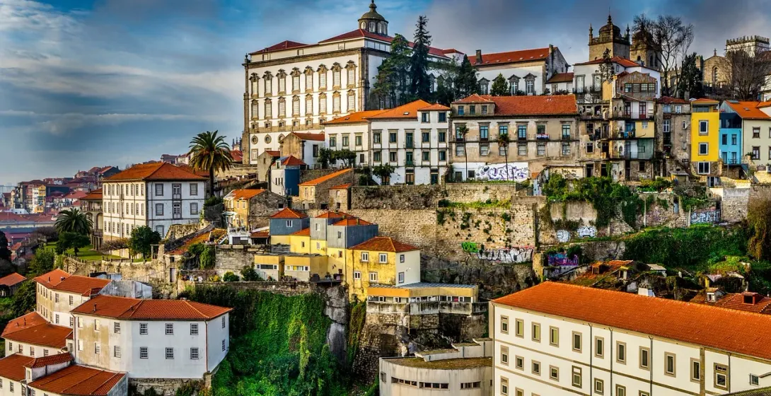 Historic Porto buildings on a hillside.