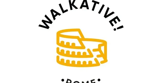Walkative! Rome walking tour logo featuring the Colosseum.