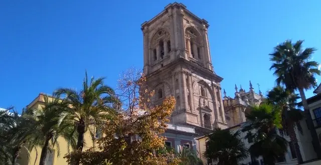 The majestic Giralda tower of Seville Cathedral in Spain.