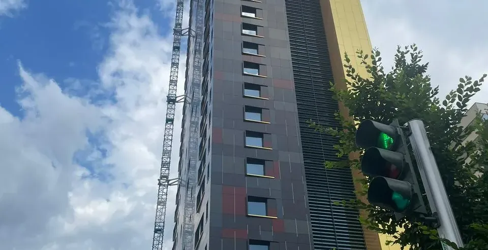 The modern Tirana International Hotel in Tirana, Albania.