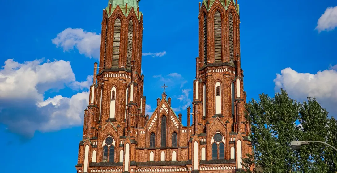 The impressive Sacred Heart Cathedral in Warsaw, Poland.