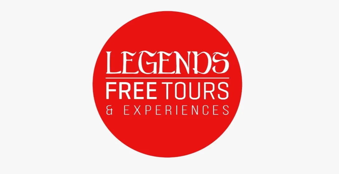 Logo for Legends Free Tours & Experiences on a red circular background.