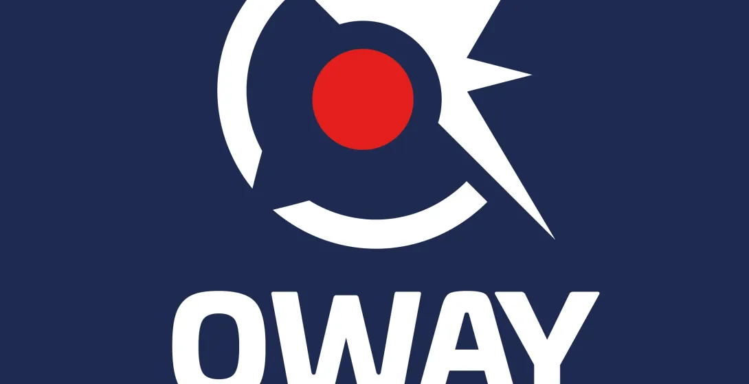 Oway Tours logo: a compass design.