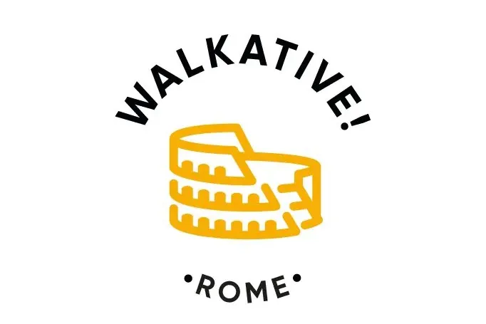 Walkative! Rome walking tour logo featuring the Colosseum.