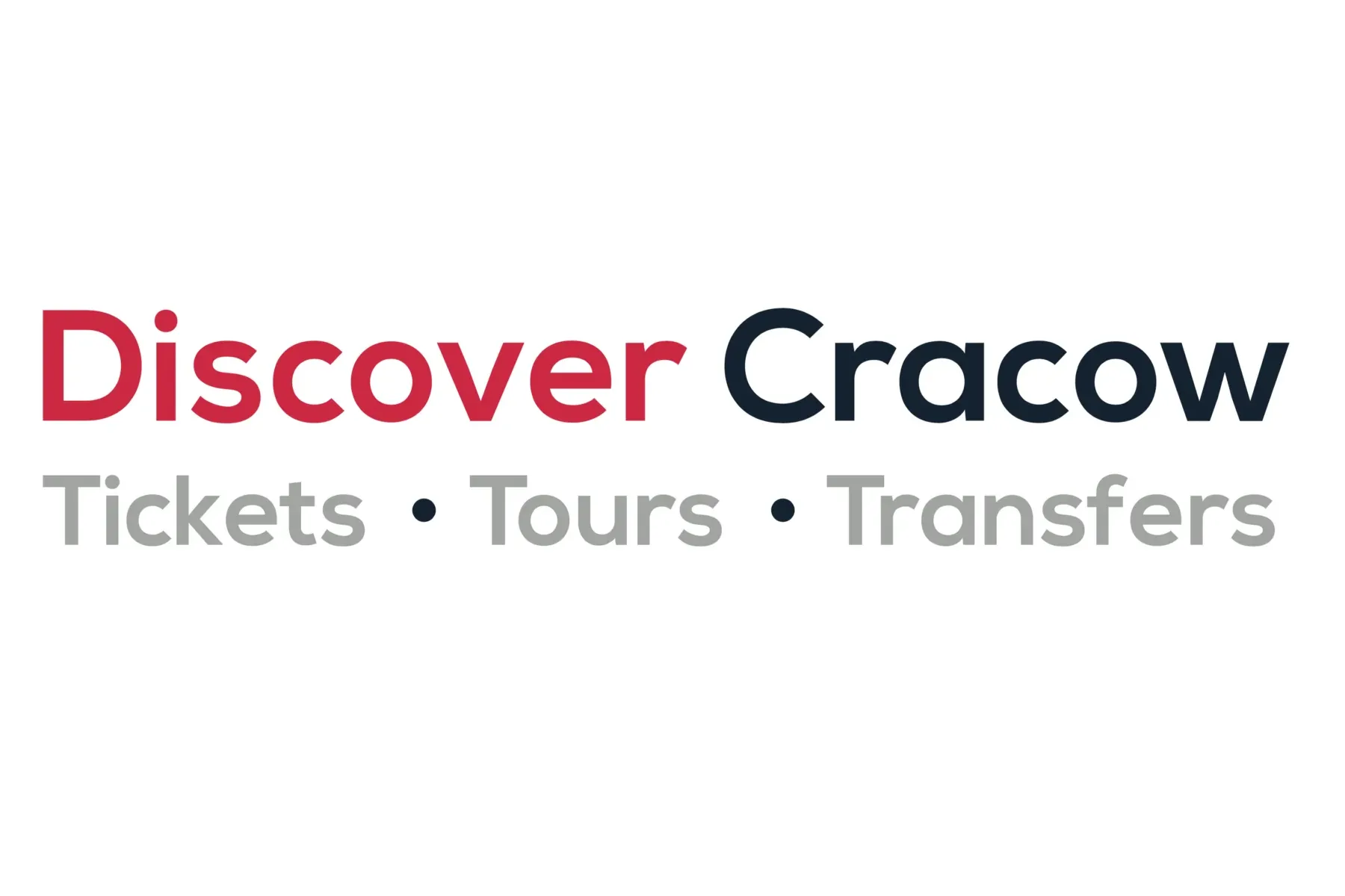 Logo for Discover Cracow, with the text Tickets, Tours, Transfers underneath.