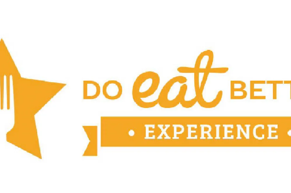 Logo featuring a yellow star with a white fork inside, and the text 'DO eat BETTER • EXPERIENCE •' in orange.