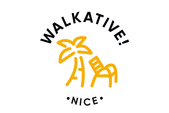 Walkative logo with a yellow palm tree and beach chair. Text 'WALKATIVE' arcs above, '™TOURS' below on a dark background.