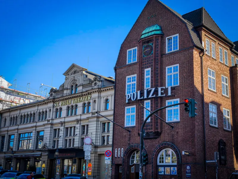 Historic St. Pauli Theater and Police Station in Hamburg, Germany.