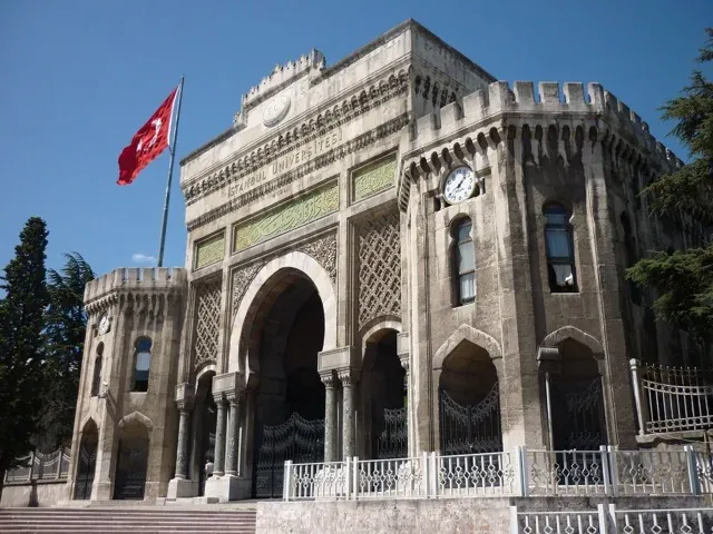 The grand Istanbul University main gate in Istanbul, Turkey.