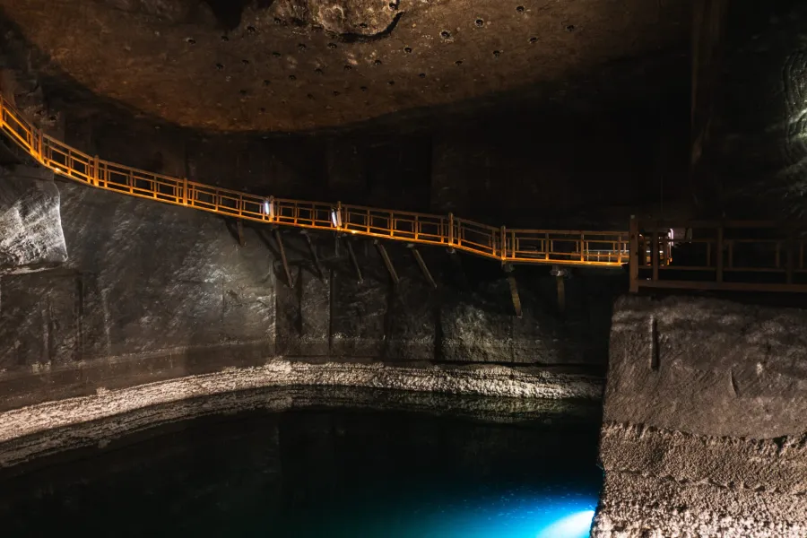 Explore the Wieliczka Salt Mine's stunning underground lake.