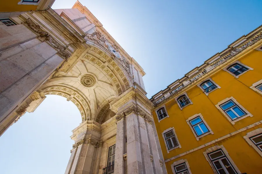 The impressive Rua Augusta Arch in Lisbon, Portugal.