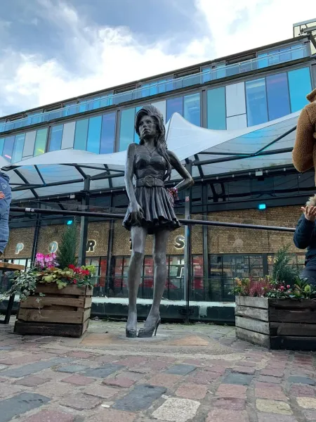 Amy Winehouse statue in Camden Market, London.