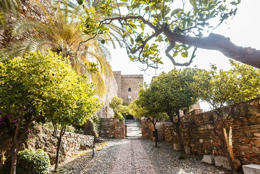 Pathway to Gibralfaro Castle in Málaga, Spain.
