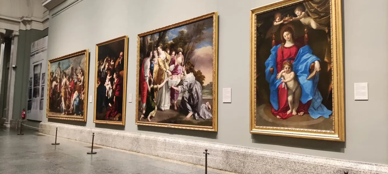Magnificent Baroque paintings on display at the Prado Museum in Madrid.