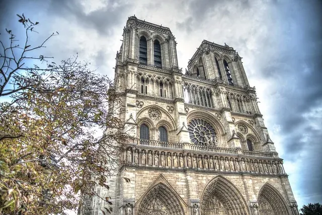 The majestic Notre Dame Cathedral in Paris, France.