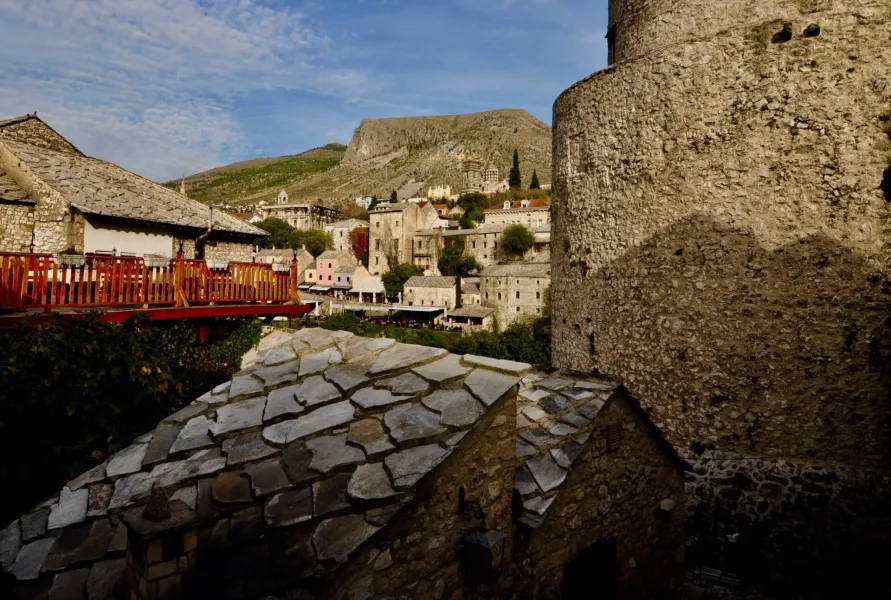 Picturesque view of Počitelj's historic town in Bosnia and Herzegovina.