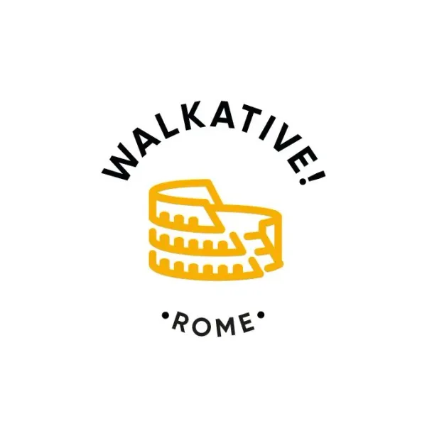 Walkative! Rome walking tour logo featuring the Colosseum.