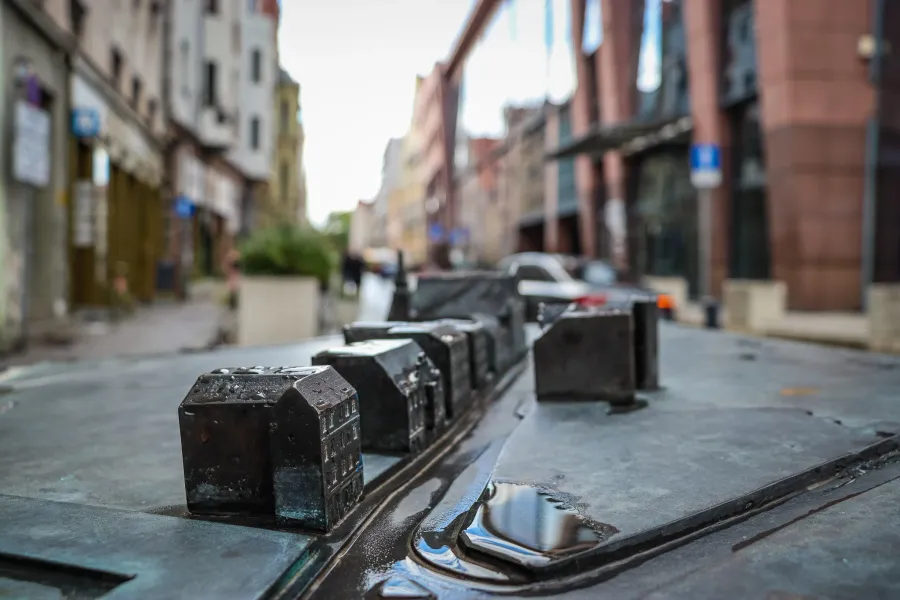 Miniature model of Wroclaw's cityscape.