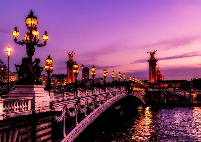 Pont Alexandre III at twilight in Paris