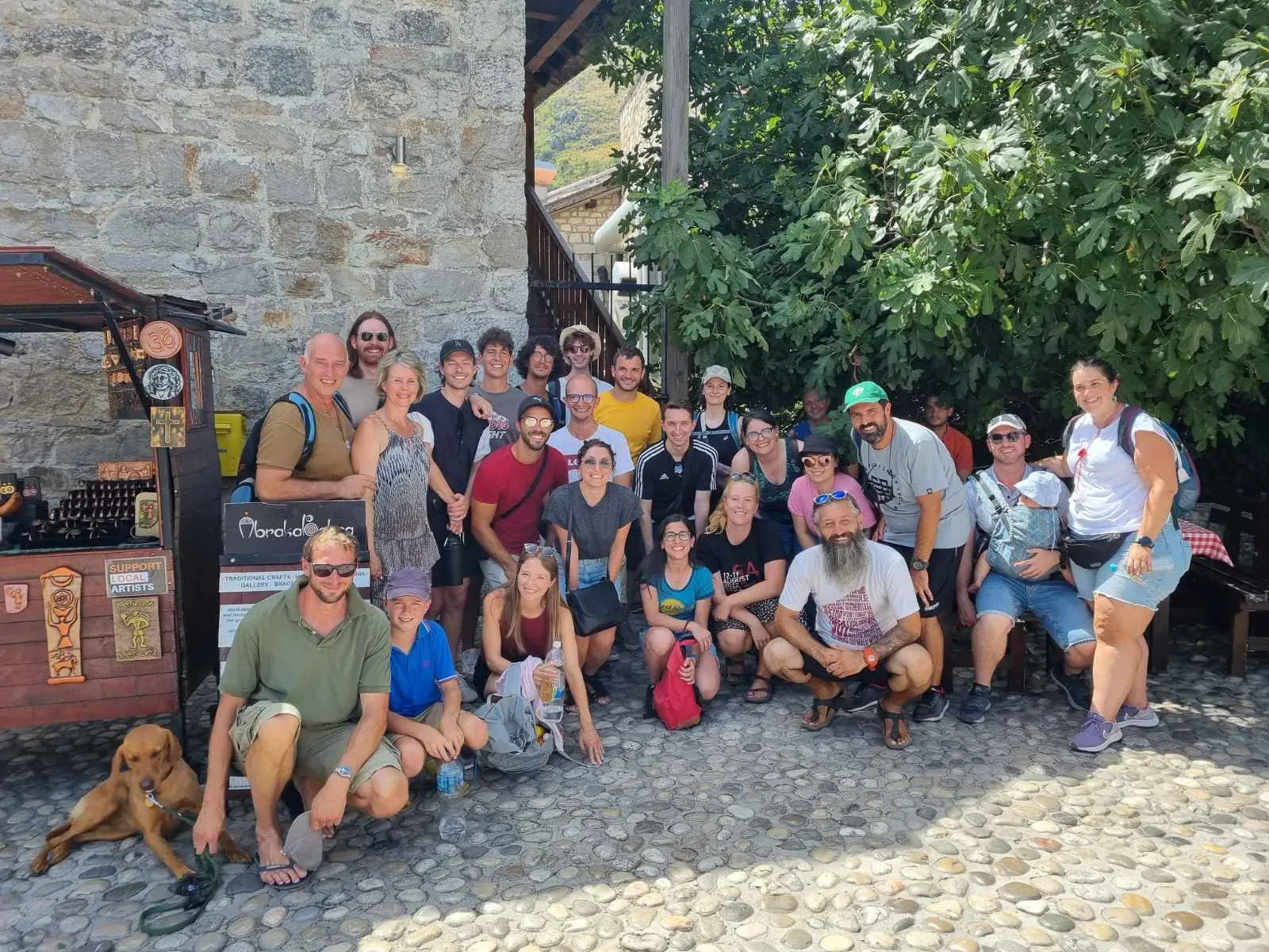 Happy tour group in Kotor, Montenegro.