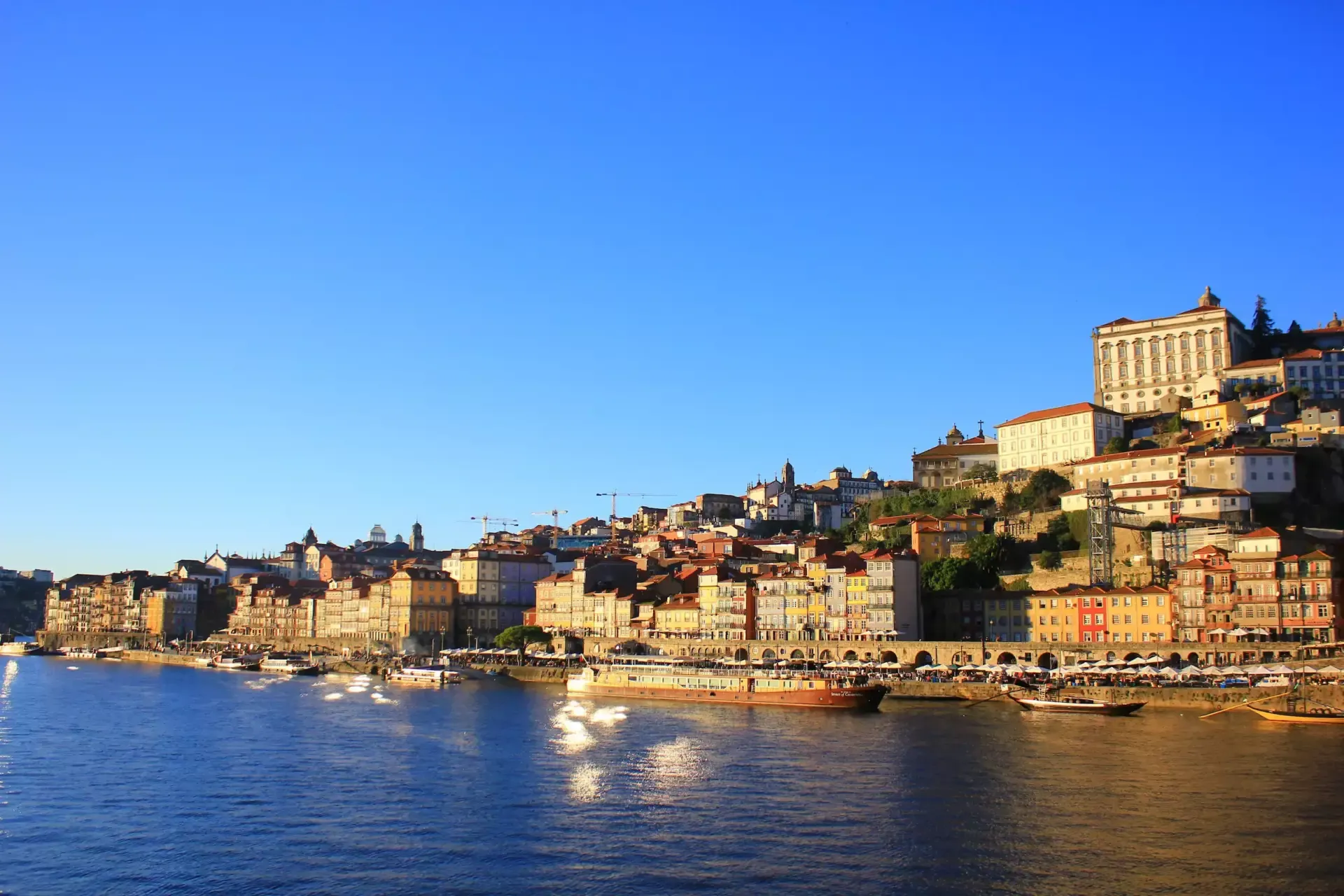 Panoramic view of Porto's Ribeira district and the Douro River.