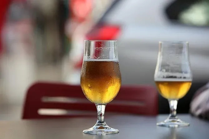 Two glasses of refreshing craft beer in Wrocław, Poland.
